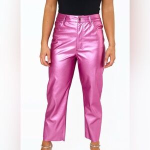 Buddy Love Shiny Pink Straight Leg Jeans